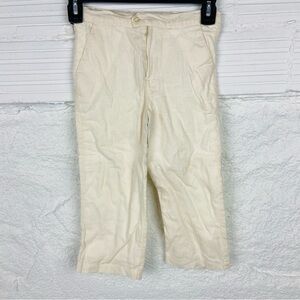 OLIVE JUICE cream lightweight linen cotton beach kids pants size girls 3
